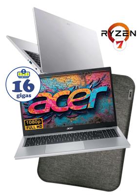 NOTEBOOK ACER ASPIRE GO 15 FHD AMD RYZEN 7 7730U 16GB 512GB PURE SILVER W11 US + FUNDA
